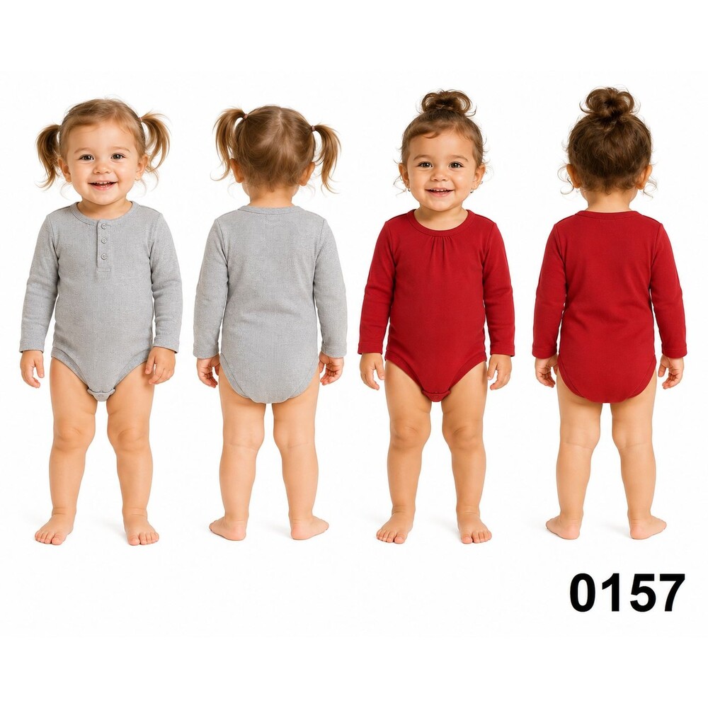 Lot of 2 Long Sleeve Baby Bodysuits - 18-24 months - 0157